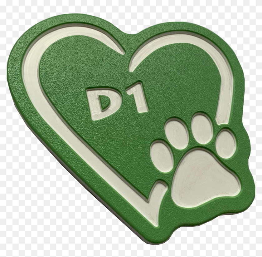 Lime Green Heart Kennel Numbers / Identifiers Heart, HD Png Download