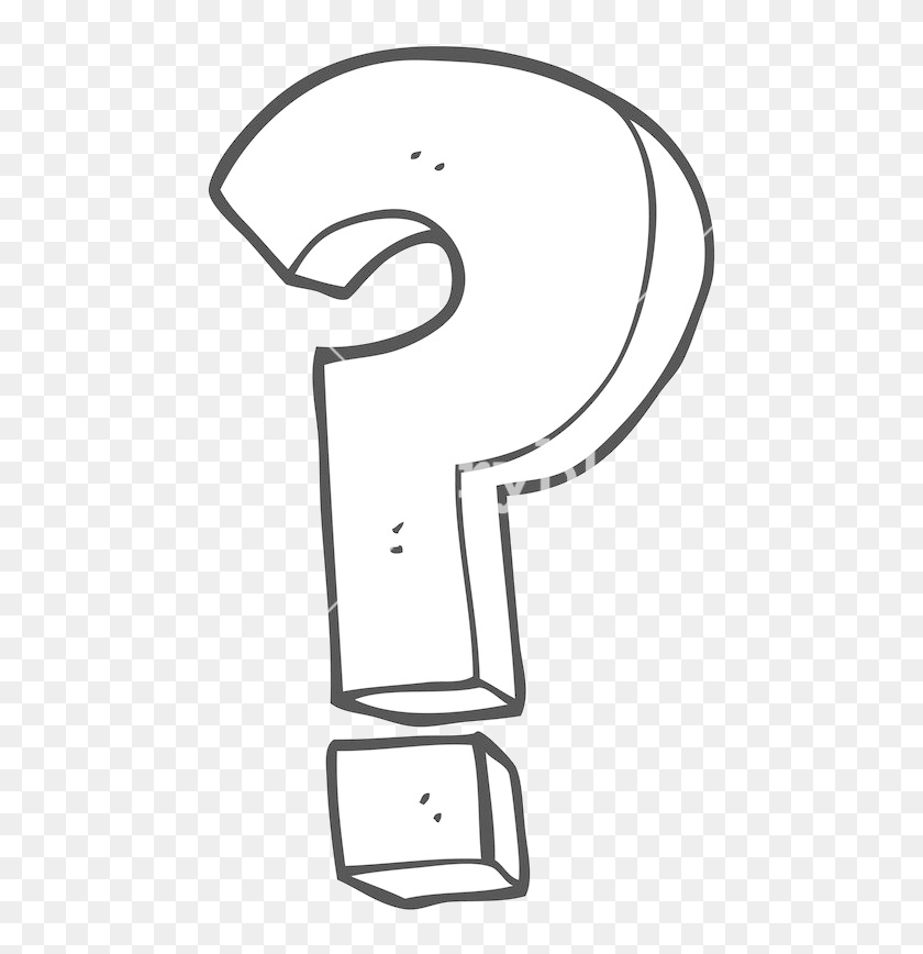 Question Mark Clipart Black And White Freehand Drawn Line Art, HD Png