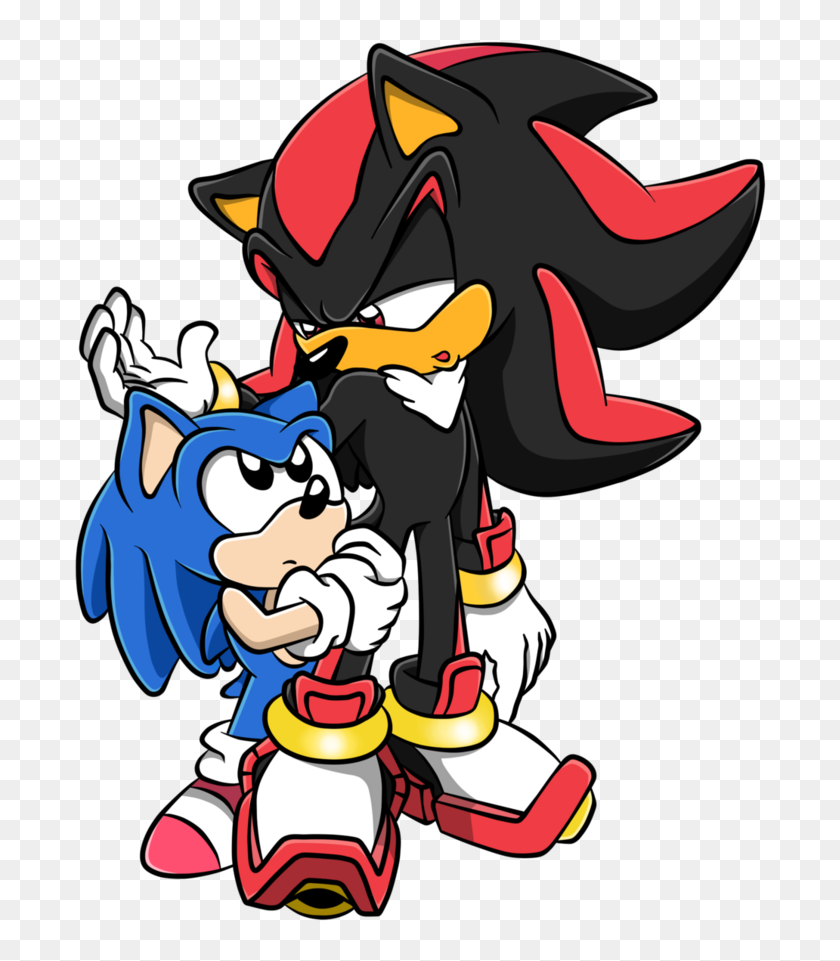 Shadow And Classic Sonic By Tails Silver Fan Vector - Shadow And