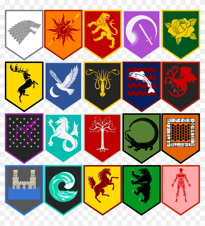 game of thrones house crests