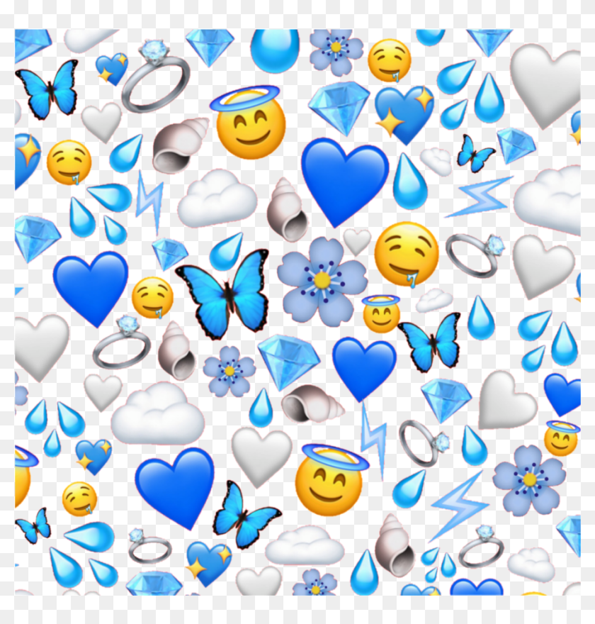 background #emojis #emoji #blue #white #grey #yellow - Emoji With Blue  Background, HD Png Download - 1024x1024(#6885815) - PngFind