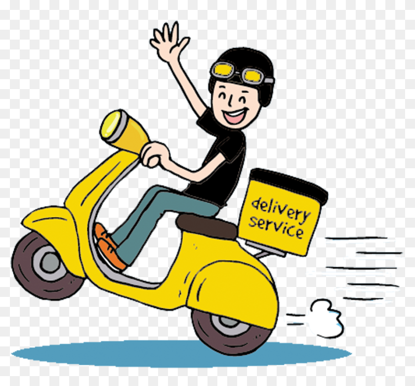 Motorcycle Food Delivery Cartoon, HD Png Download - 1000x1000(#6891893) -  PngFind