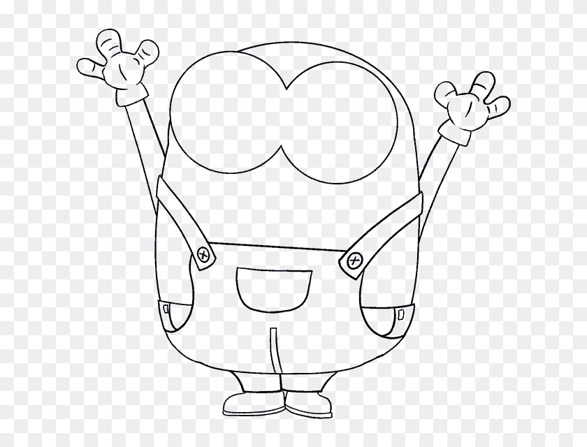 How To Draw Bob The Minion - Cartoon Minion Easy Drawing, HD Png Download -  678x600(#6893329) - PngFind