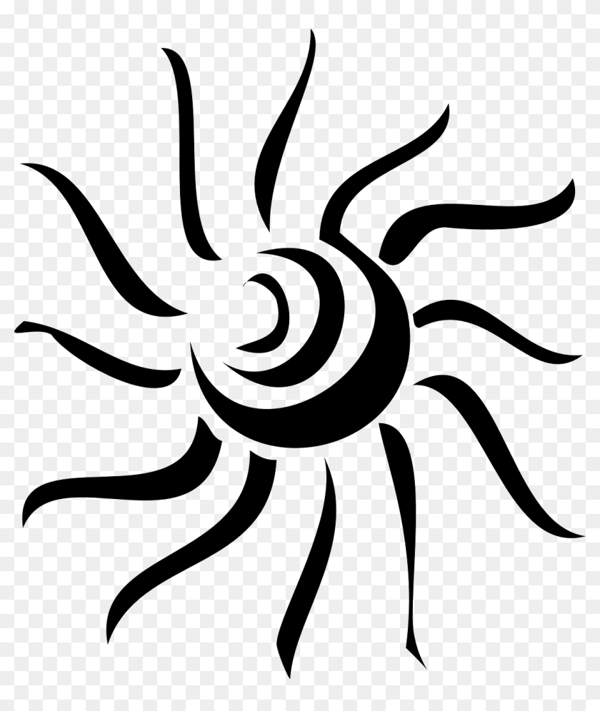 Tribal Sun Clip Art Black And White - Transparent Sun Tattoo Png, Png  Download - 1124x1280(#6908865) - PngFind
