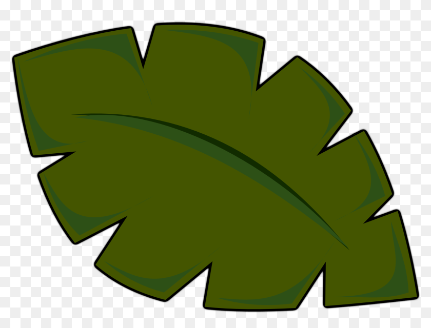 Clipart Of Jungle, Leaf And Scenic - Cartoon Palm Tree Leaf, HD Png  Download - 1672x1195(#6911978) - PngFind