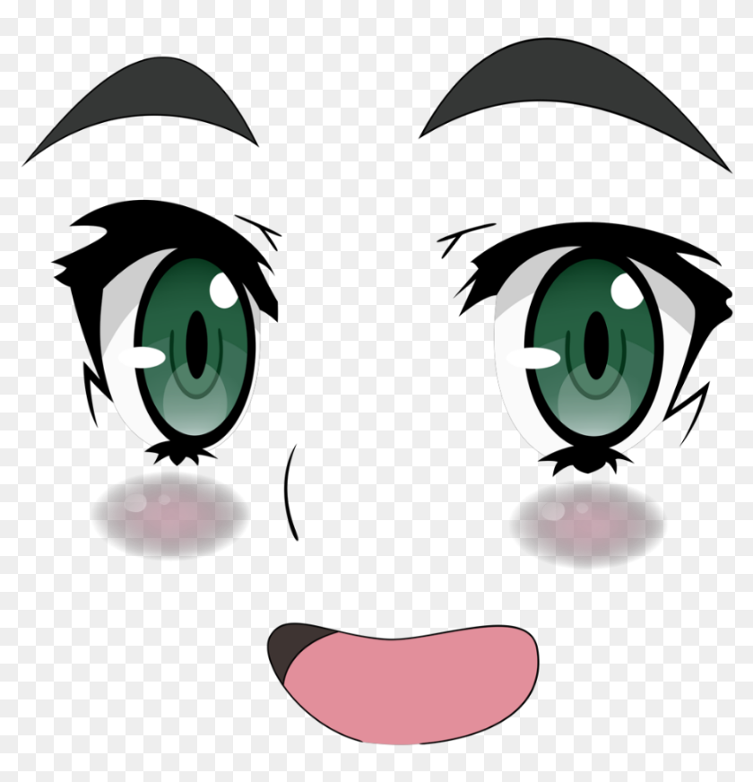 Transparent Happy Eyes Clipart - Anime Girl Face Transparent, HD Png  Download - 796x792(#6914407) - PngFind