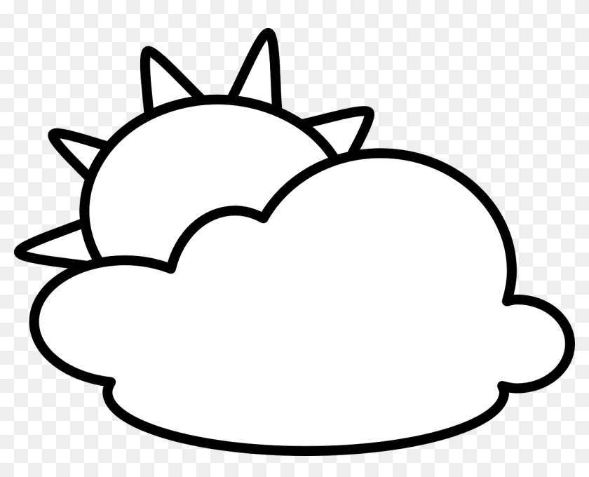 Sun With Clouds Clipart Black And White, HD Png Download -  1280x976(#6914831) - PngFind