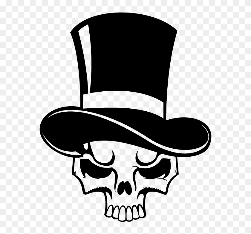 Tasmanian Devil Top Hat Skull - Skull With Top Hat Clipart, HD Png Download  - 577x704(#6917531) - PngFind