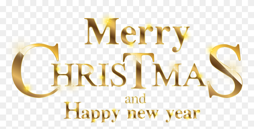 Transparent Gold Christmas Clipart Merry Christmas And Happy New