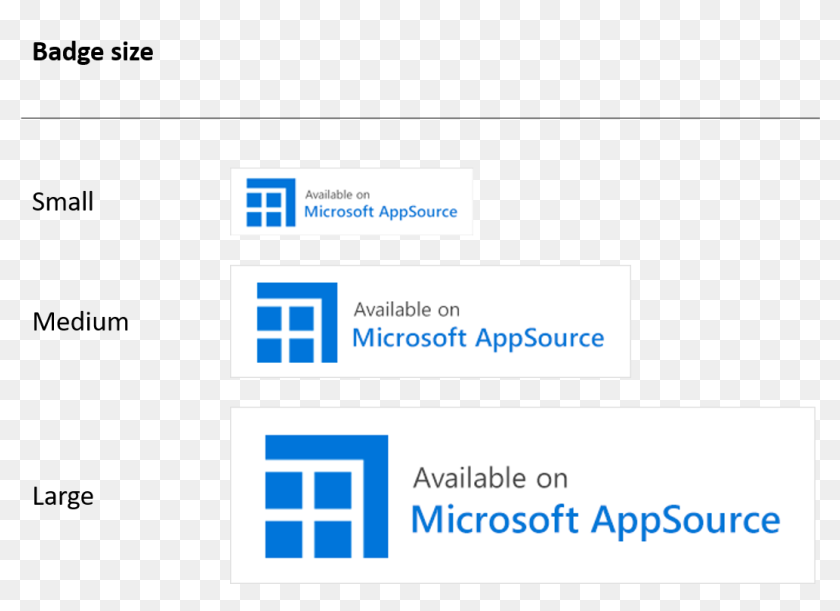 Appsource Badge Sizes Available On Microsoft Appsource, HD Png