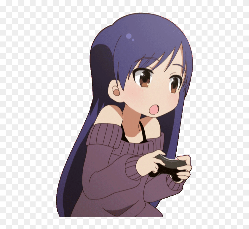 Gamer Girl Png - Cute Anime Gifs For Discord, Transparent Png -  500x718(#6924448) - PngFind