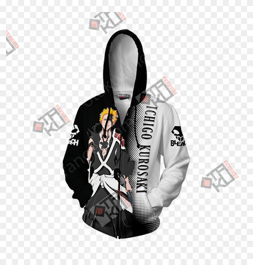 bleach zip up hoodie