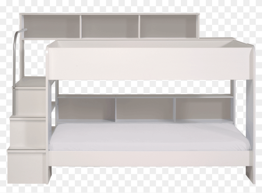 staggered bunk beds with storage