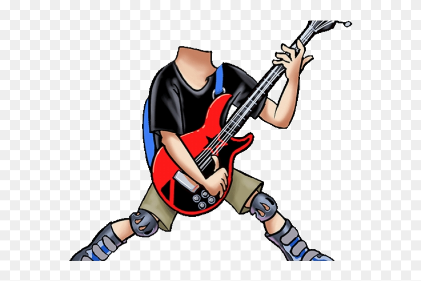 Guitar Bass Clipart Caricature Cartoon Transparent - Illustration, HD Png  Download - 880x561(#6930099) - PngFind