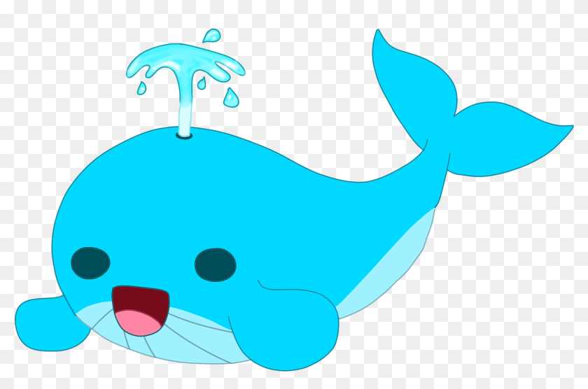 Kawaii Blue Whale Spouting - Cartoon, HD Png Download - 1684x1085(#6931230)  - PngFind
