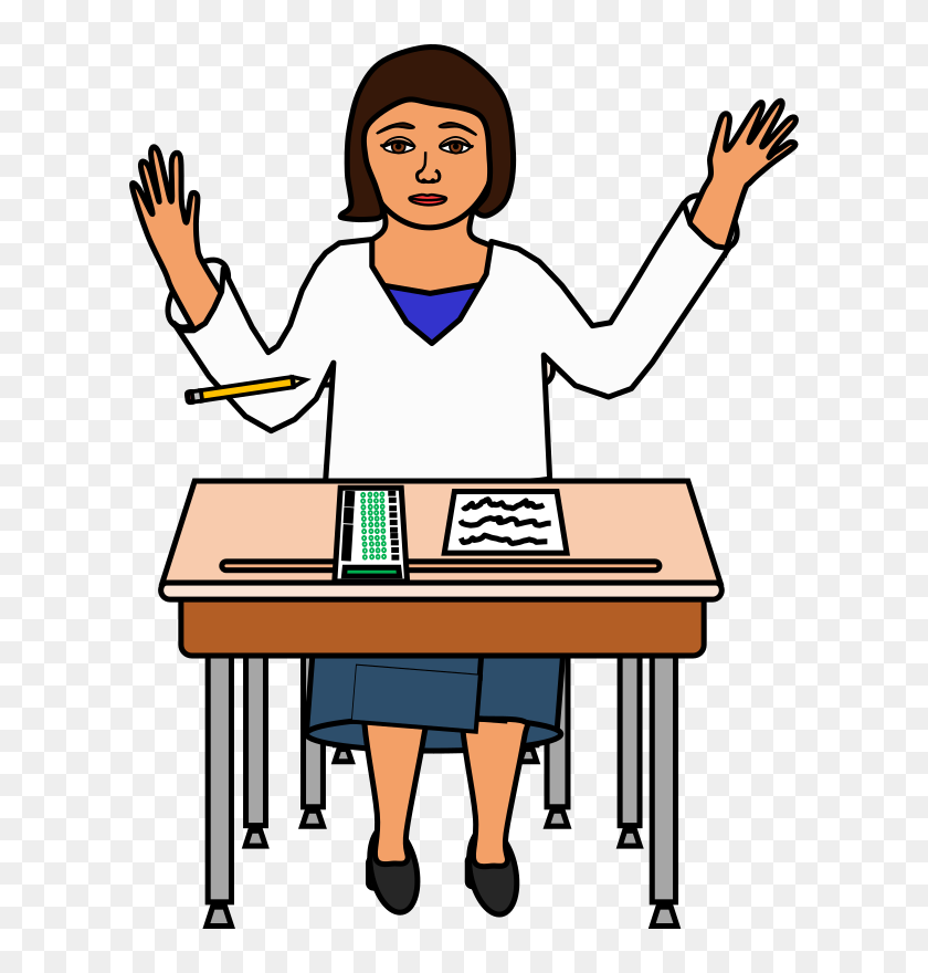 Students Working At Desk Clipart, HD Png Download 606x800(6931485