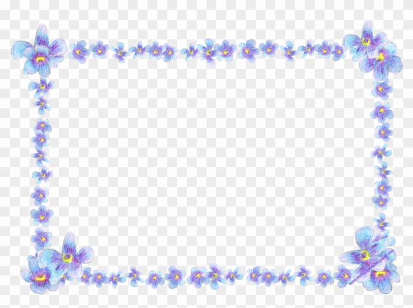 Frame Flowers Butterflies Purple Image Forget Me Not Border Hd Png Download 1242x867 704 Pngfind