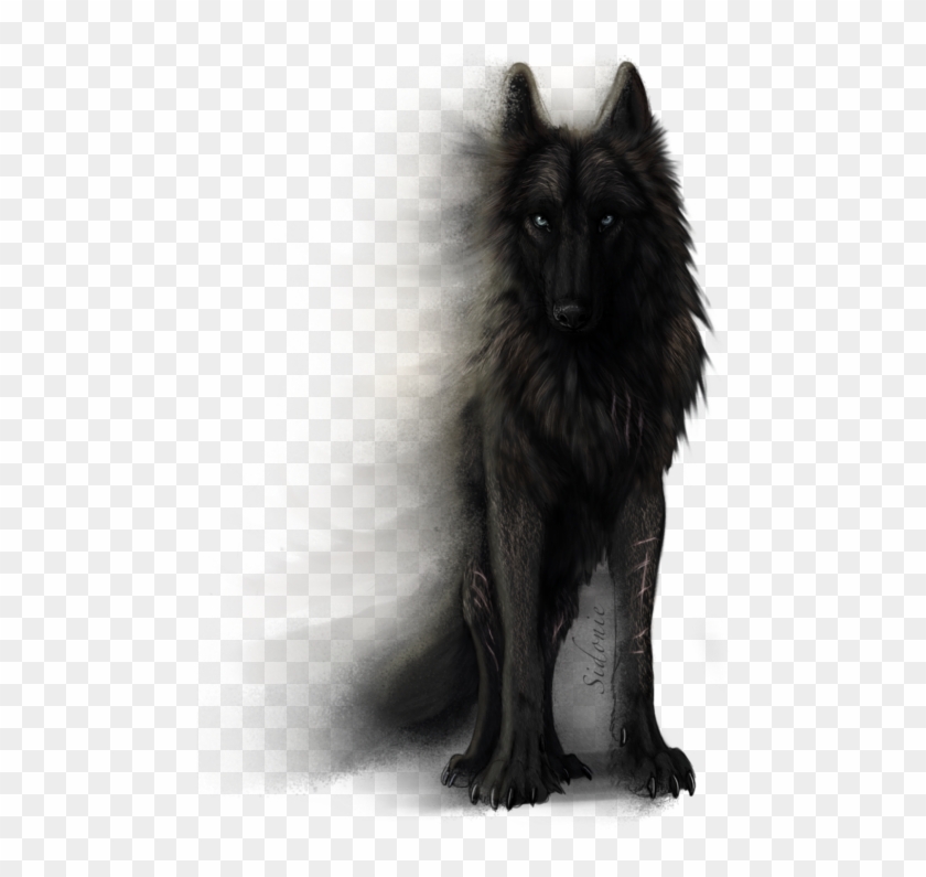 yellow and black anime wolf