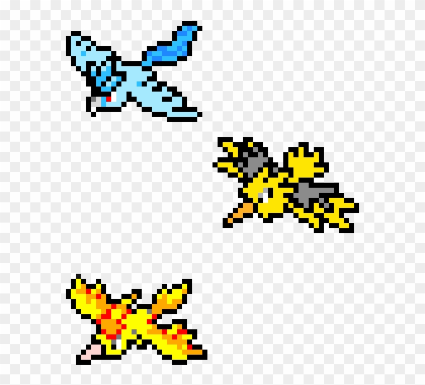 Zapdos Moltres Articuno , Png Download - Zapdos Pixel Art, Transparent