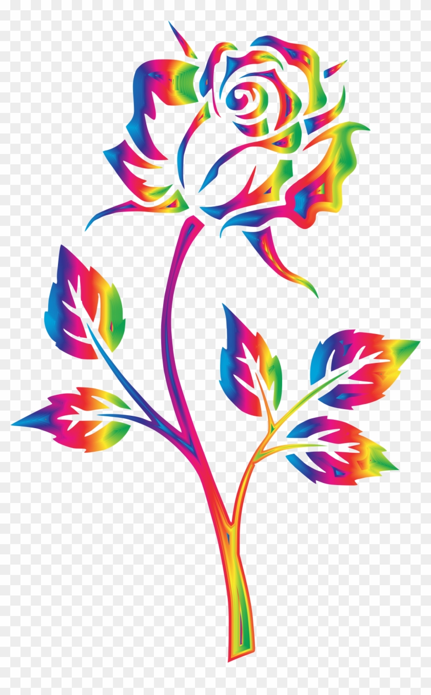 Two Rainbow Roses Transparent Background Multicolored Rainbow Rose Transparent Png Clip Art Image