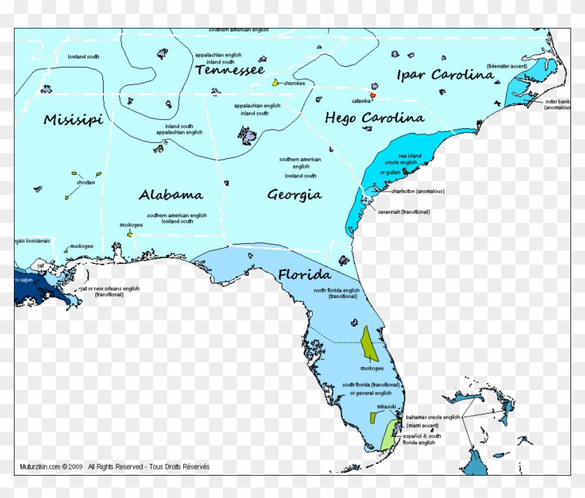 Map Of Florida Georgia And Alabama Florida, Tennessee, Alabama, Georgia, North & South   Map, HD Png 