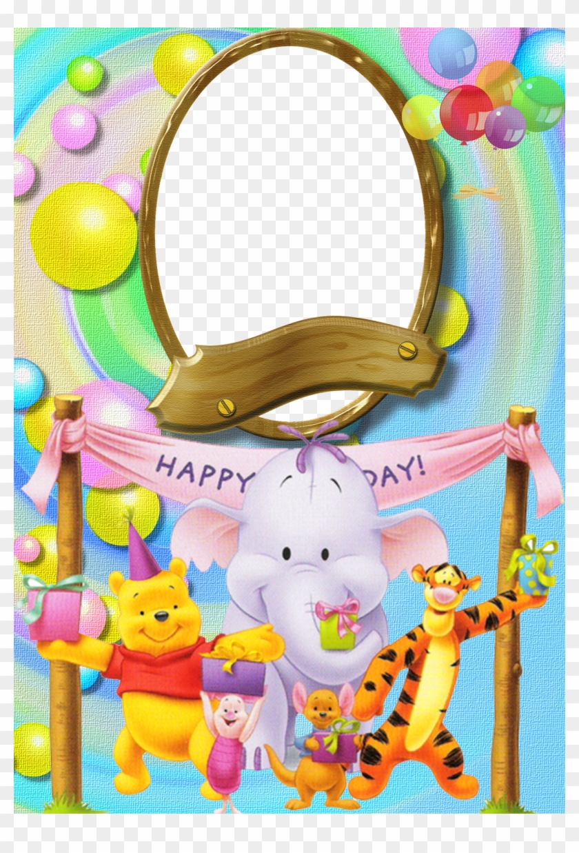 Happy Birthday With Winnie The - 1st Birthday Frame Png, Transparent Png -  2200x3136(#745930) - PngFind