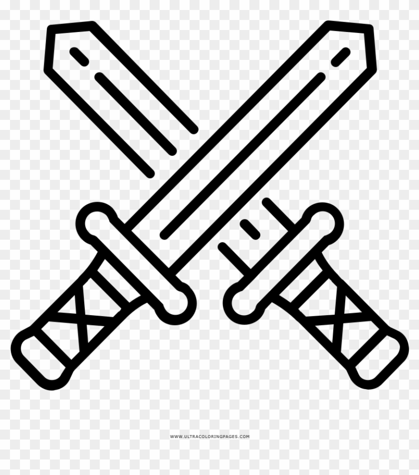 Crossed Swords Emoji coloring page