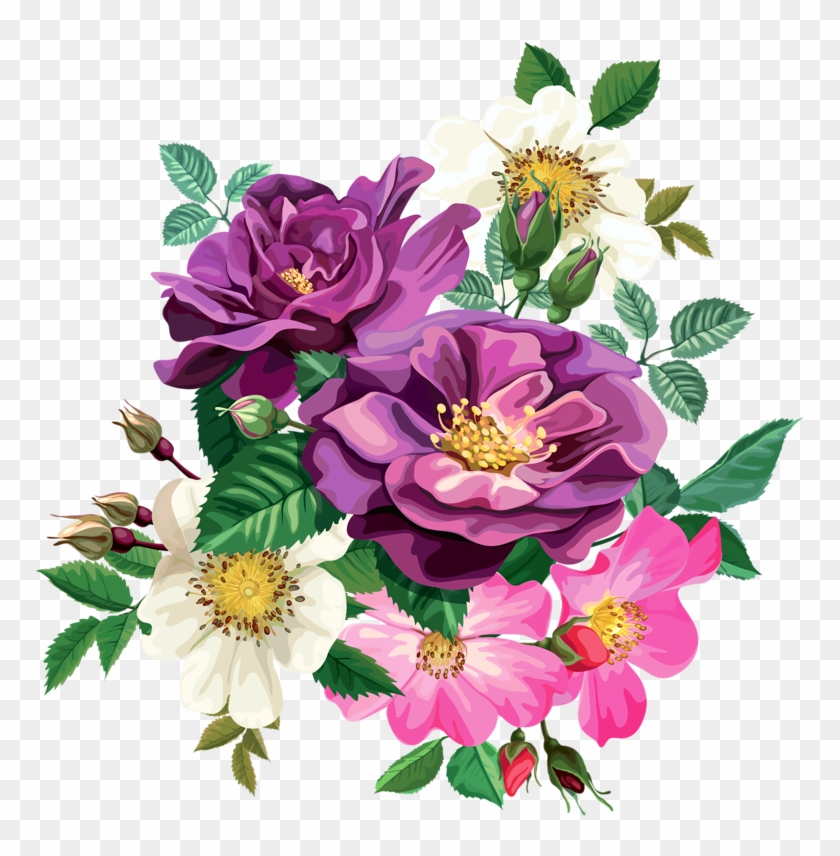 Flower Bouquet Clipart - Transparent Flower Png, Png Download -  781x800(#792646) - PngFind