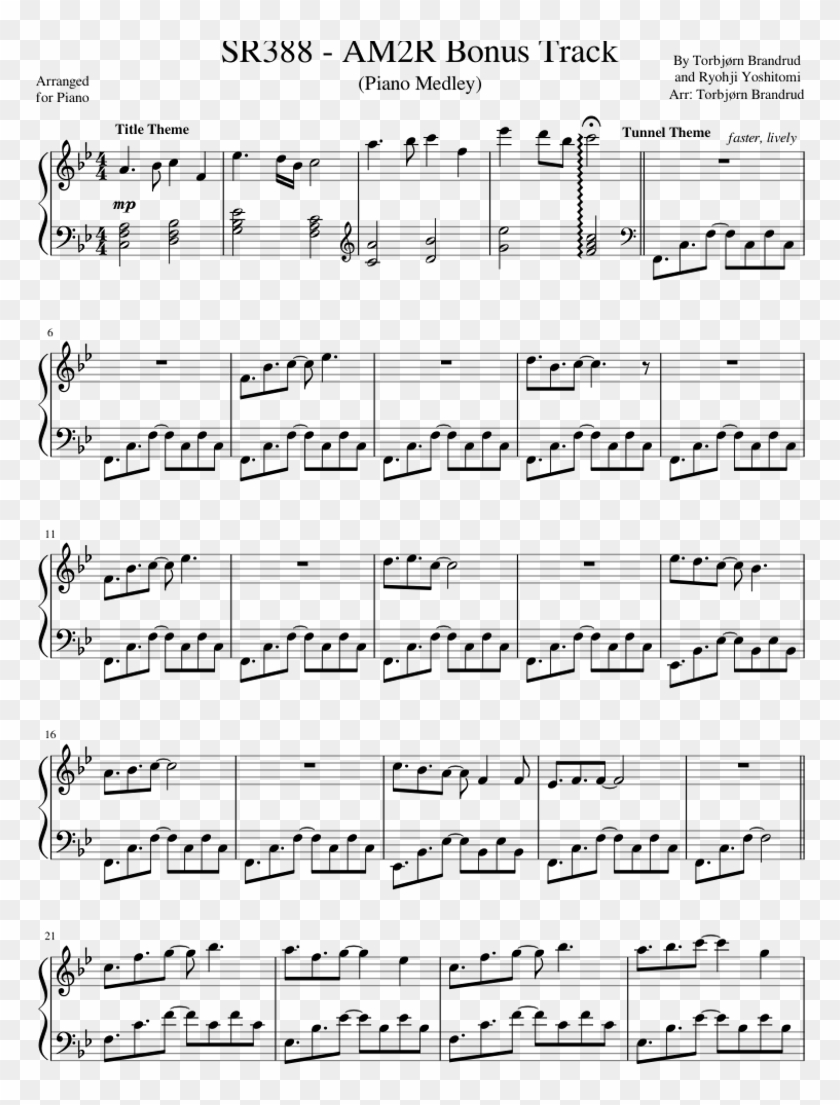Am2r Bonus Track Sheet Music For Piano Download Free Something Just Like This Piano Sheet Hd Png Download 850x1100 Pngfind