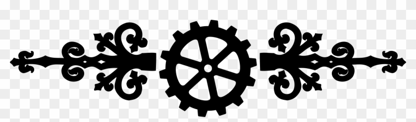 Steampunk Gear Clipart Silhouette Steampunk Black White