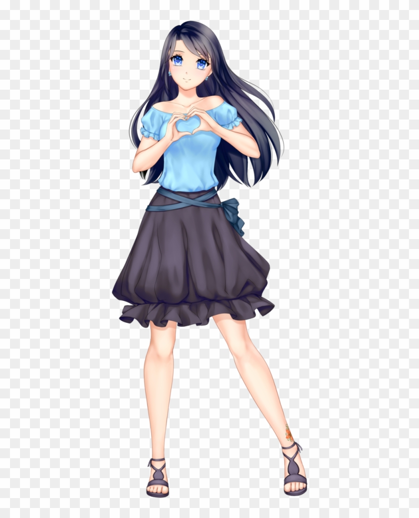 Anime Girl With Black Hair Long Hair Himari Kobayashi - Anime Girl Png With Black  Hair, Transparent Png - 751x1024(#801089) - PngFind