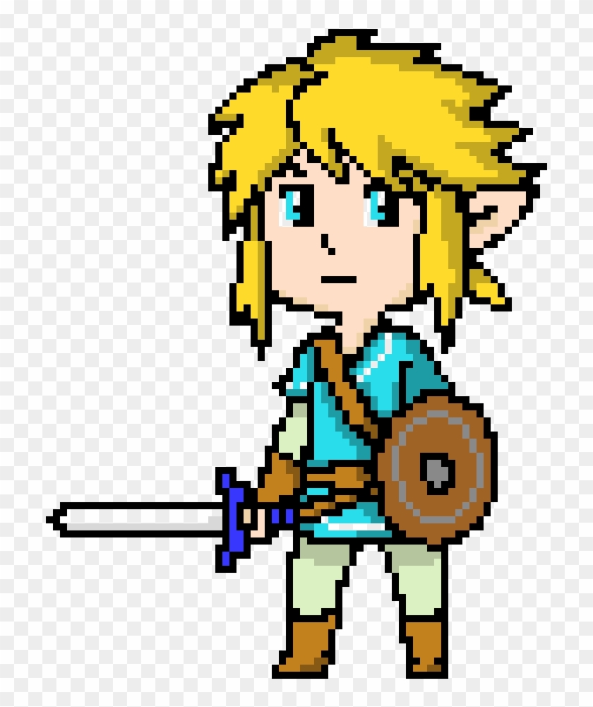 Breath Of The Wild Pixel Link Pixel Art Link Breath Of The Wild Hd Png Download 740x950 801401 Pngfind