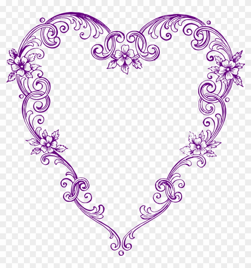 Download Free Images Fancy Vintage Purple Heart Clip Art Clip Art Hd Png Download 937x955 805199 Pngfind