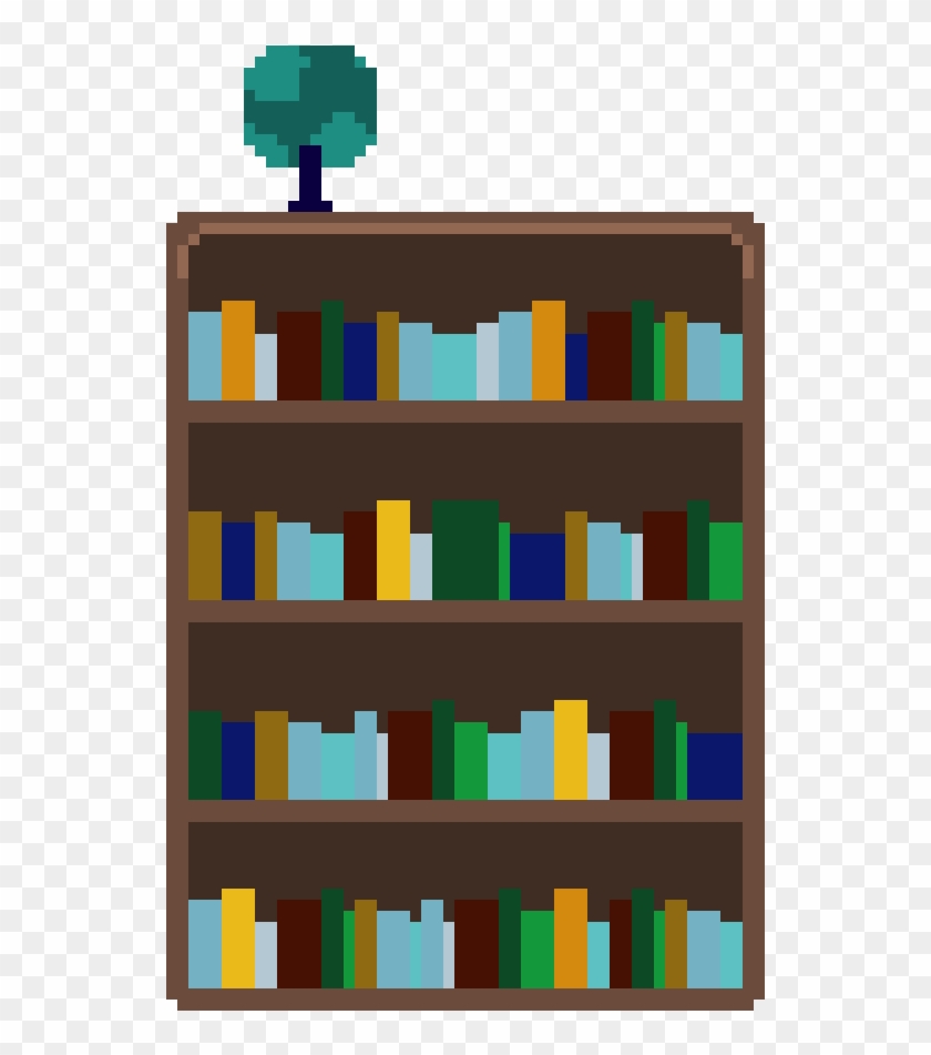 Bookshelf Pixel Art Book Shelf Hd Png Download 610x910 Pngfind