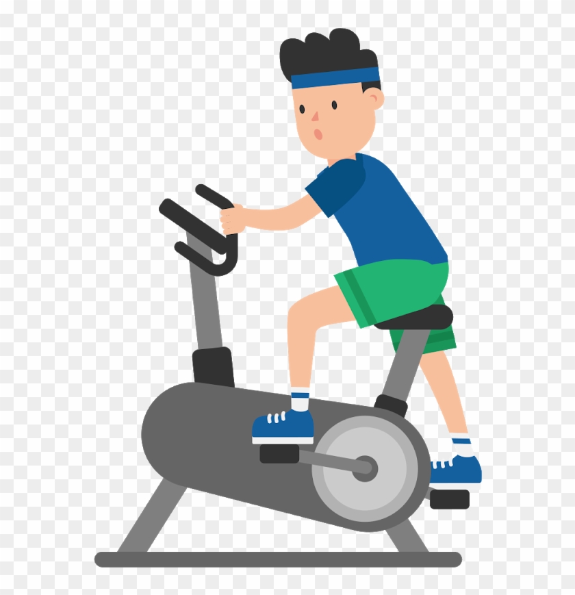 Man On An Exercise Bike Cartoon - Stationary Bicycle, HD Png Download -  1280x721(#812124) - PngFind