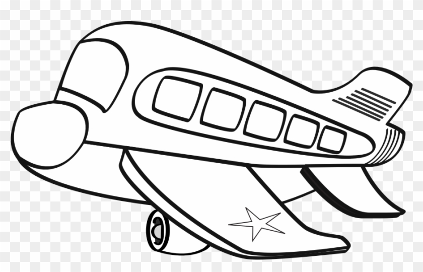 Funny Airplane Clipart Black And White Cartoon Plane - Airplane Clipart  Black And White, HD Png Download - 999x727(#824154) - PngFind