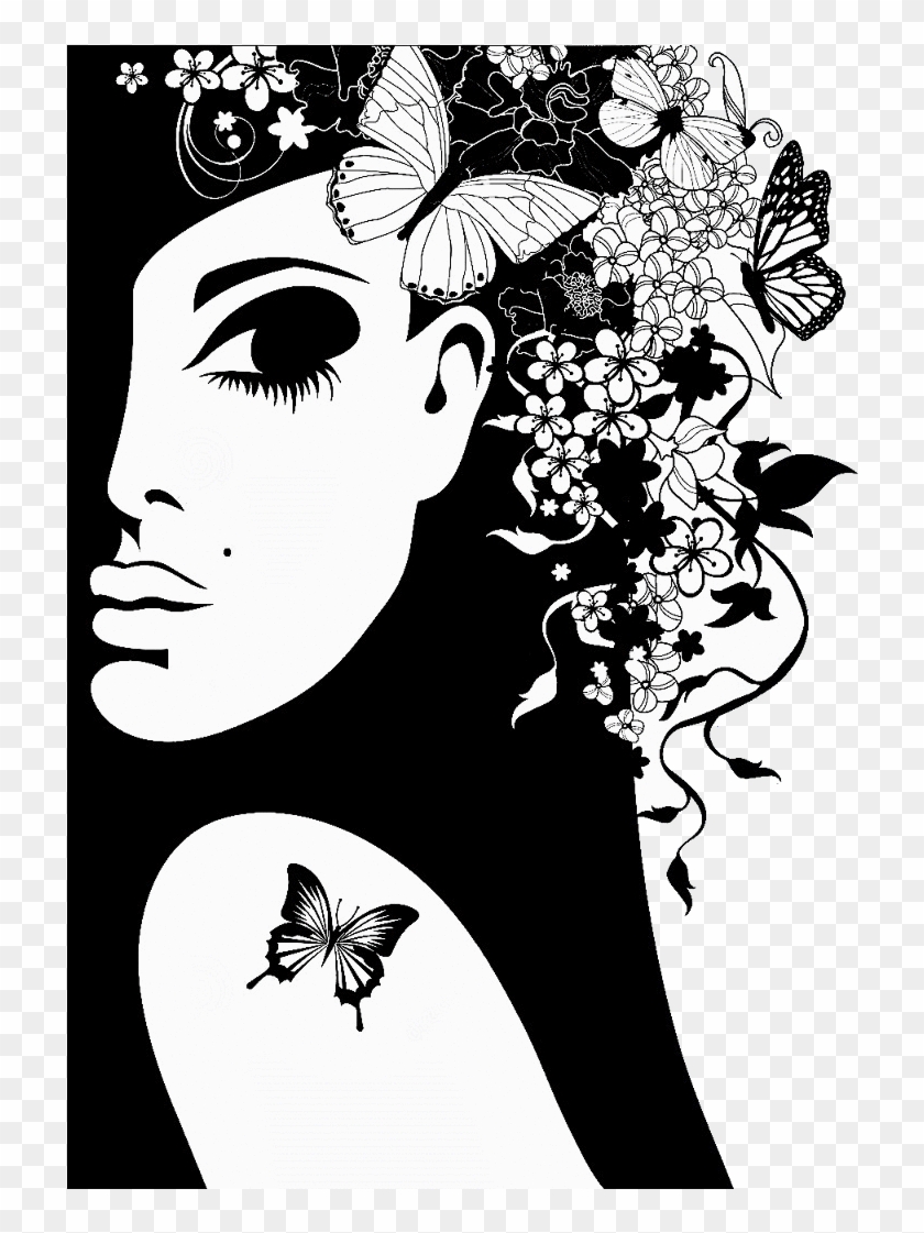 Girl Silhouette Silhouette Vector Butterfly Art Woman Silhouette Butterfly Hd Png Download 720x1041 849117 Pngfind