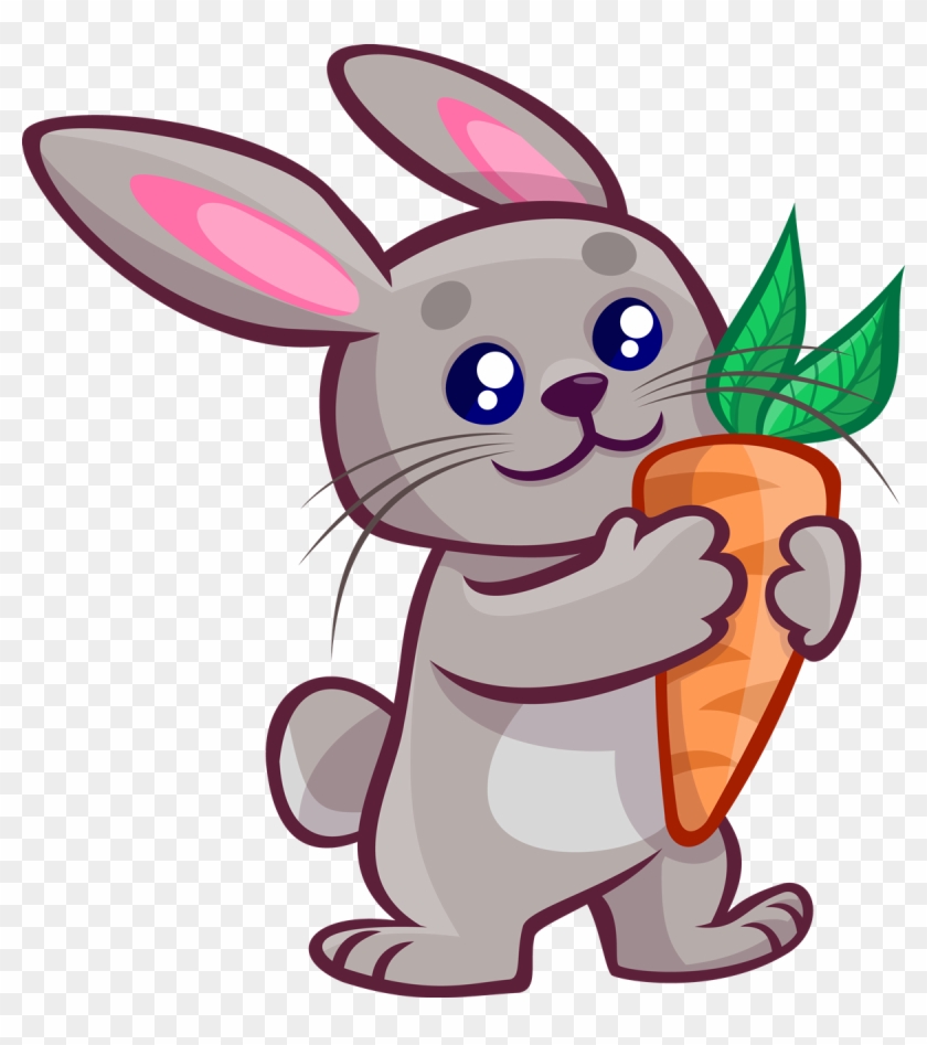 Baby Clipart Bugs Bunny - Cartoon Bunny Holding A Carrot, HD Png Download -  1200x1296(#856107) - PngFind