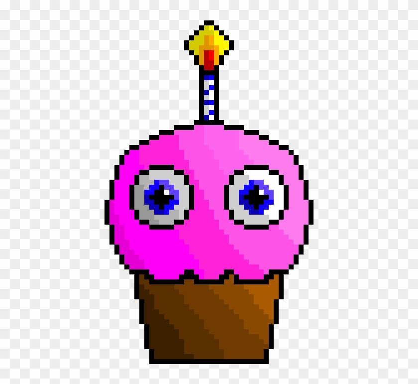 Fnaf Cupcake Pixelated Circle Hd Png Download 490x750 - 