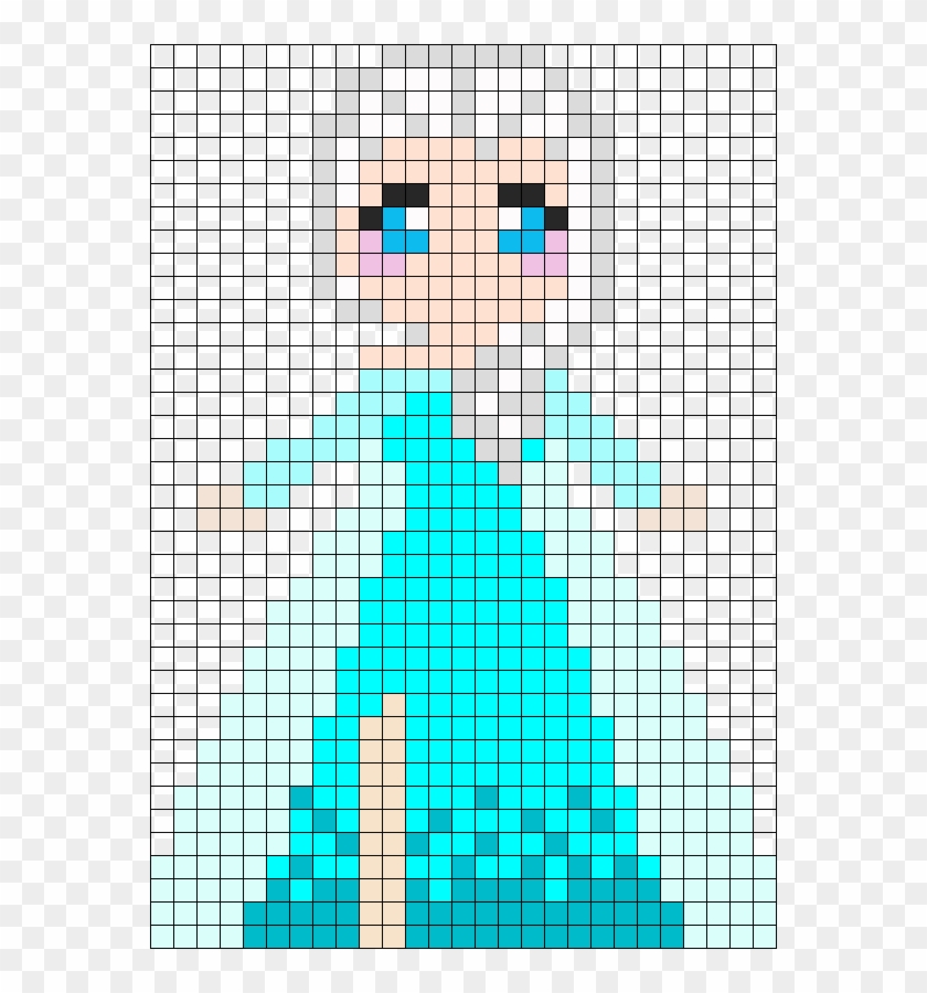 Frozen Cutie Elsa Perler Bead Pattern / Bead Sprite - Elsa Perler Bead Pattern, HD Png Download ...