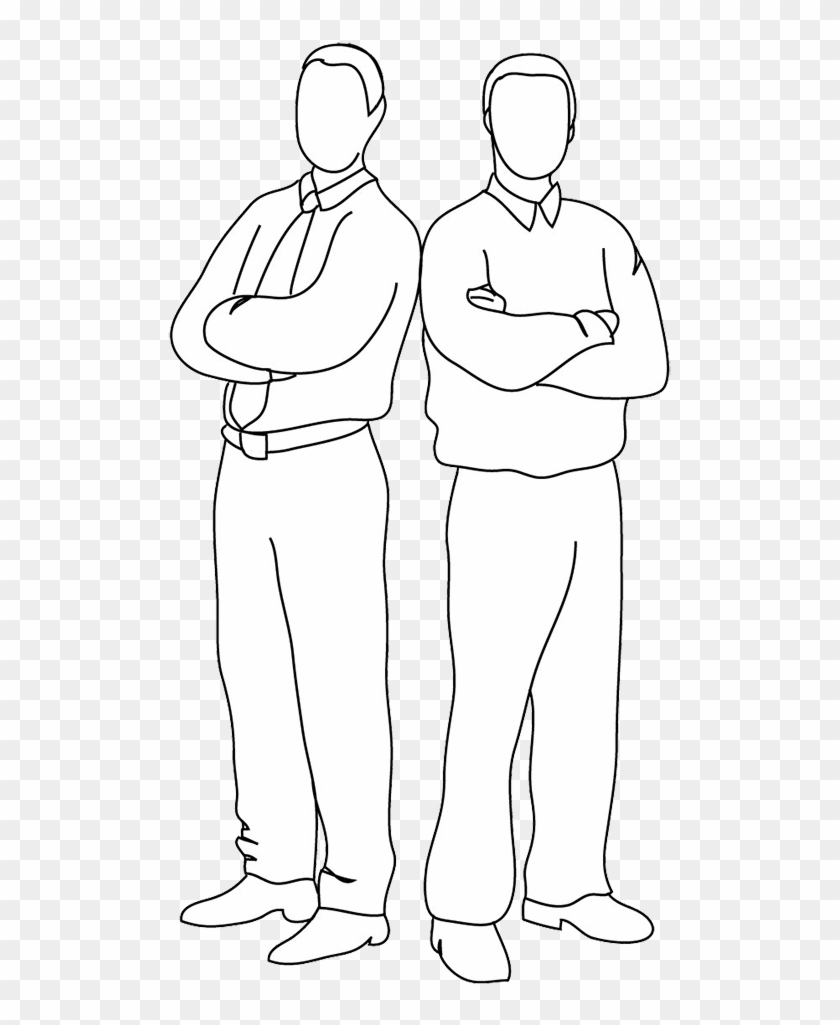 Outline Of A Person Standing - People Back To Back Drawing, HD Png