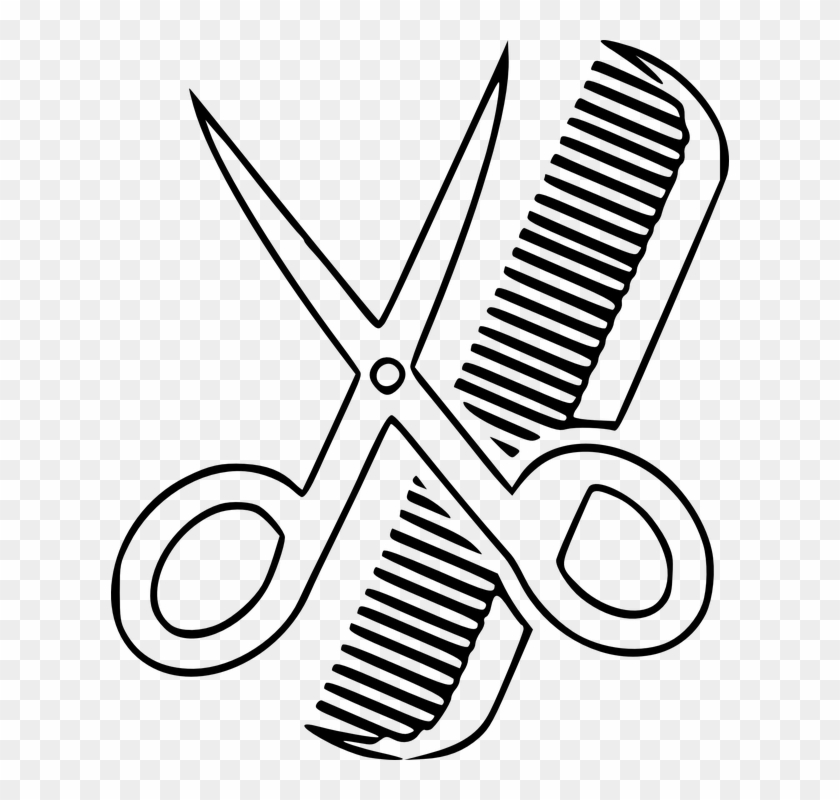 Hairstyle, Chisel, Comb, Scissors, Hair Brush - Tesoura E Pente Branco, HD  Png Download - 618x720(#91100) - PngFind