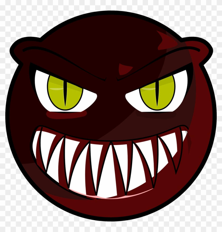 Angry,smiley - Scary Monster Face Cartoon, HD Png Download - 1280x1280