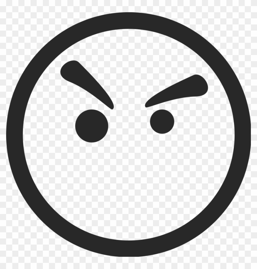 Cartoon Angry Eyes - Angry Smiley Face Black And White, HD Png Download -  600x600(#95922) - PngFind