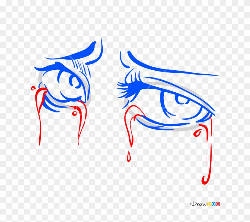 Crying eyes anime manga girls Royalty Free Vector Image