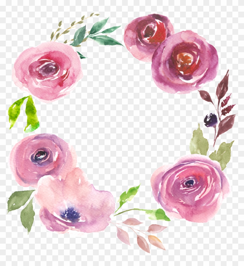 Fresh Hand Painted Purple Garland Decoration Elements - Flower, HD Png ...