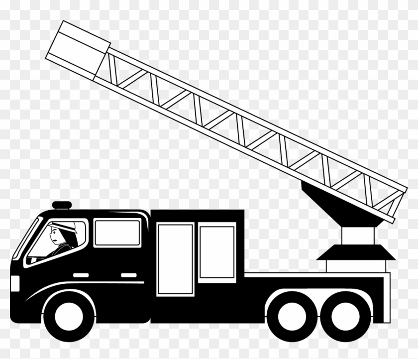 Download Banner Fire Truck Clipart Black And White Ladder Truck Clip Art Hd Png Download 1144x928 941353 Pngfind