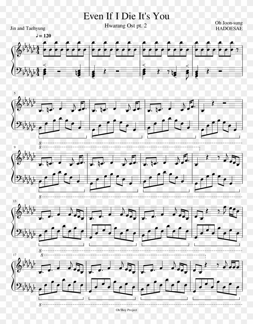 Even If I Die It's You Sheet Music For Piano Download - Time To Love