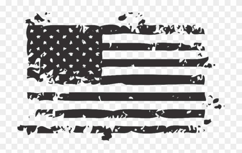 Black Distressed American Flag SVG