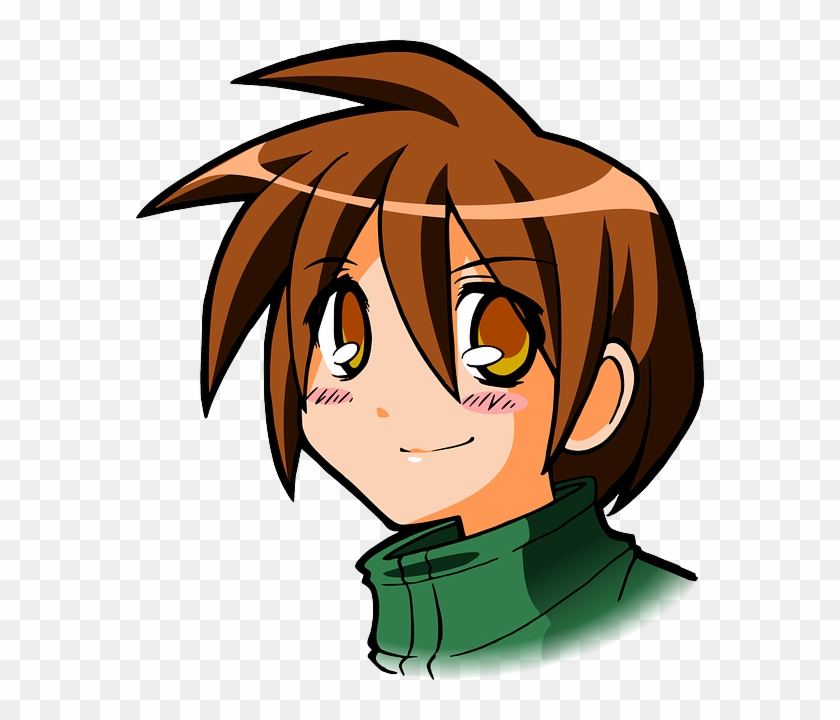 Anime Convention - Brown Hair Boy Cartoon, HD Png Download -  528x595(#953842) - PngFind